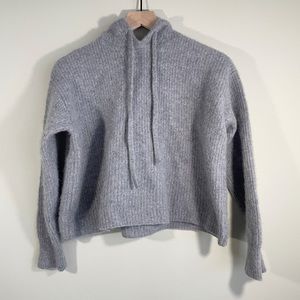 Quince Cashmere Crop Hoodie Sweater Sz M